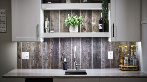 Small Sink with Barn Wood Backdrop