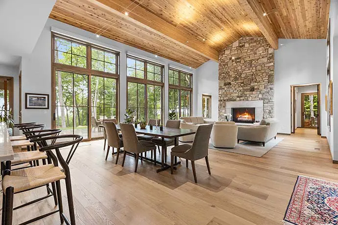 Living Room with wooden floor