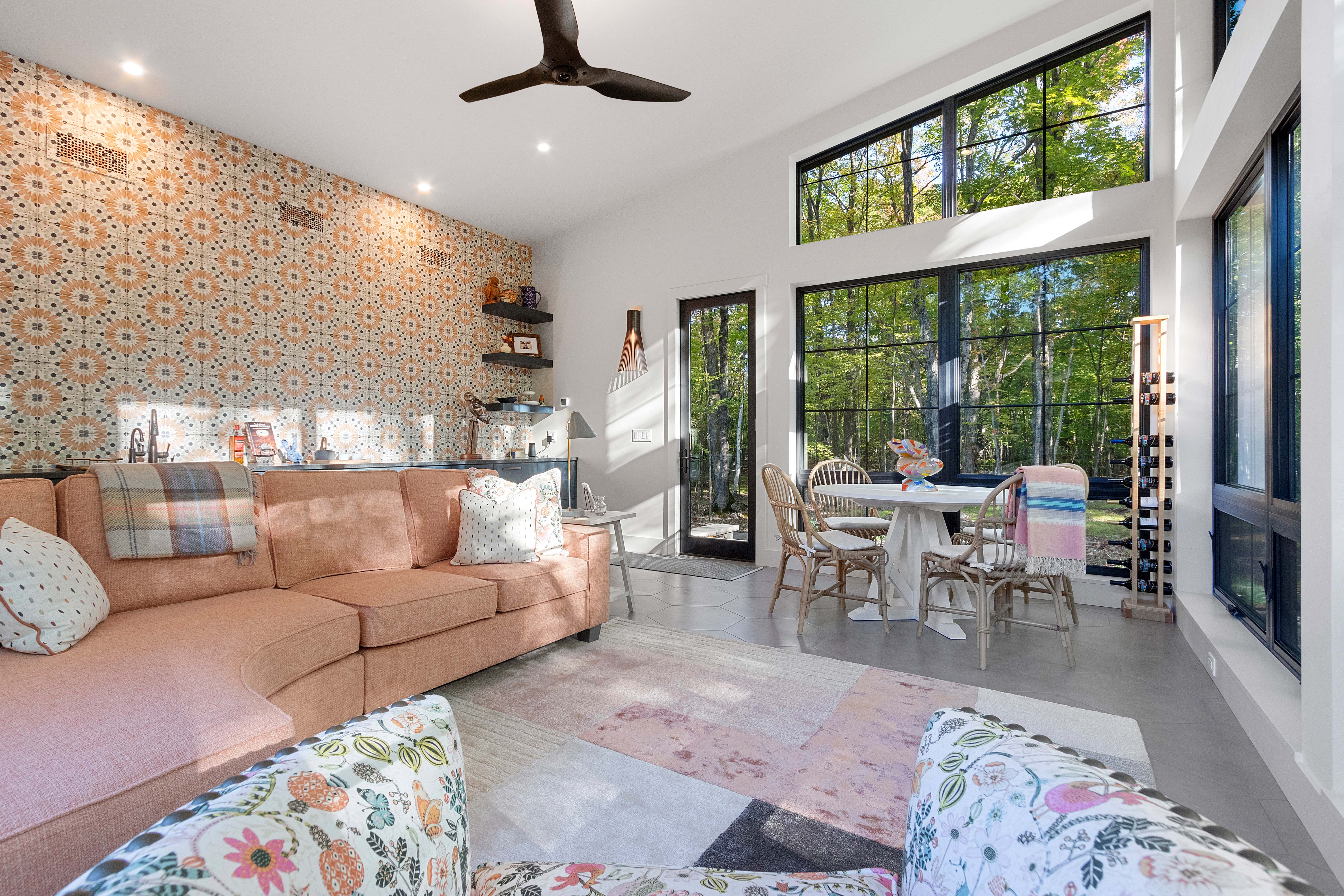 living room with pastel colors