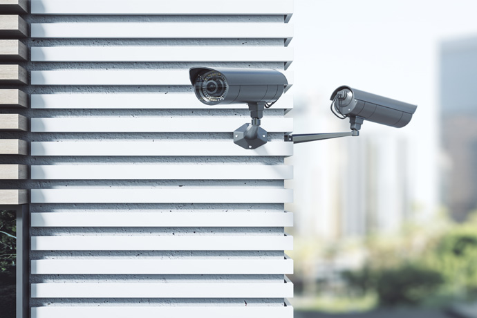 Wall with cctv