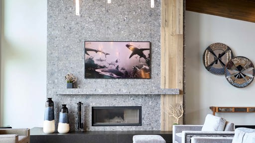 Stunning Stone Fireplace